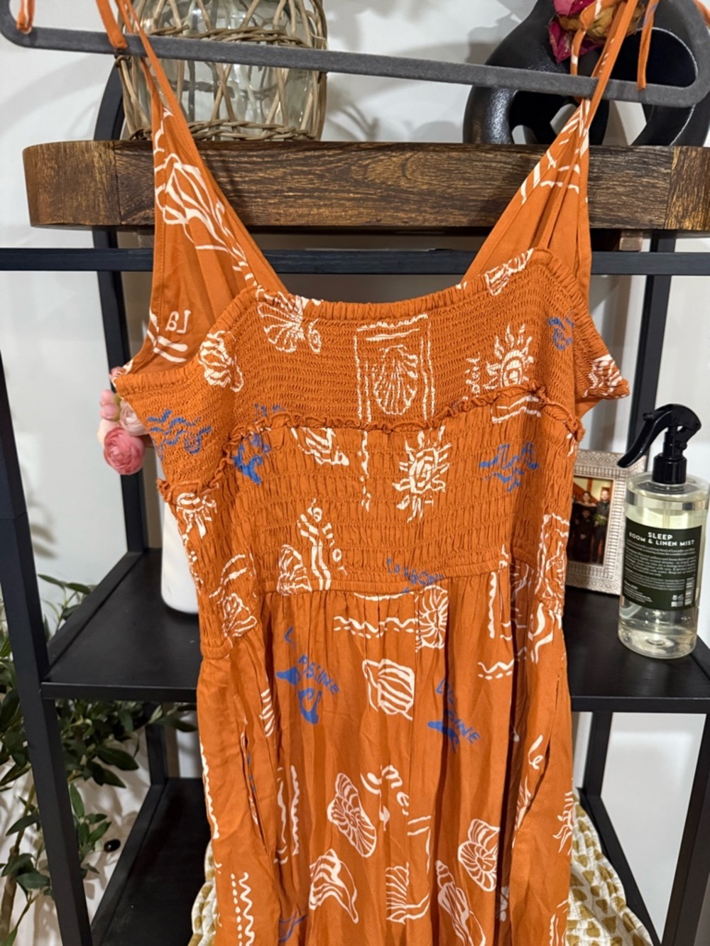 Patrons of Peace Rust Orange Printed Romper Jumpsuit Boho Wide Leg NWT - Picture 10 of 11